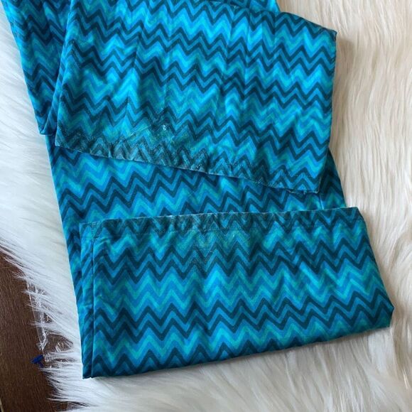 Zara Blue Green Geometric Palazzo Print Pull On pants Size Medium - Picture 12 of 14